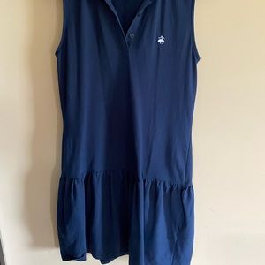 Brooks Brothers navy sleeveless collared dress